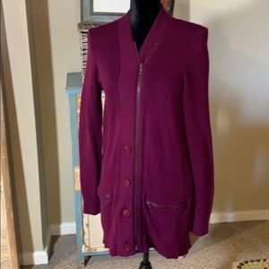 Valette Magenta Zippered Cardigan